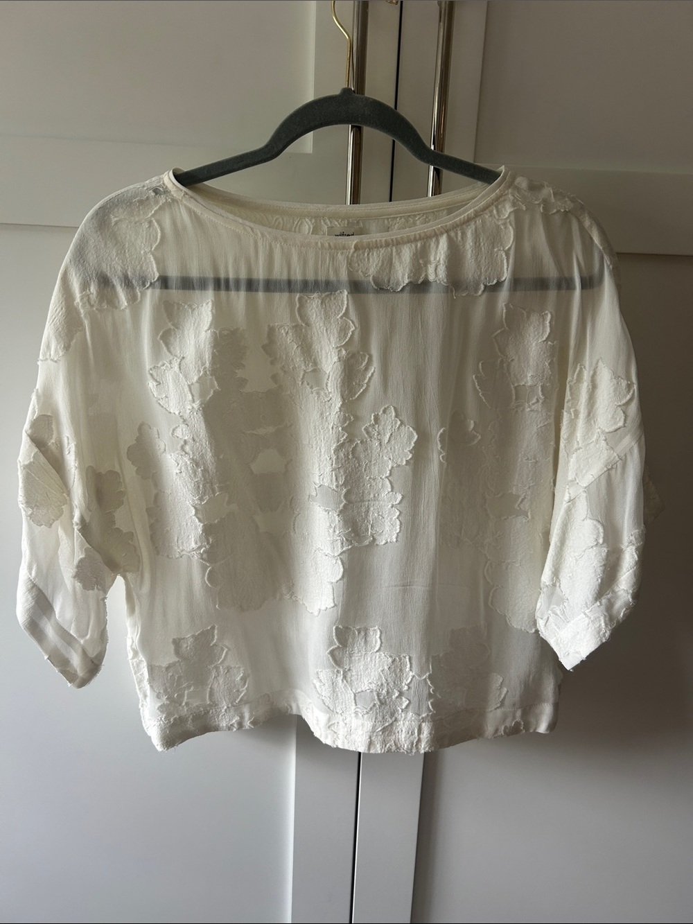 Wilfred - Aritzia - Elevated Ivory Floral Texture Women’s Top - oversized boxy